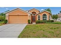 Charming single-story home with a well-manicured lawn and a two-car garage at 12071 Wexford Blvd, Spring Hill, FL 34609