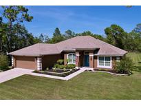 Charming single-story home with a well-manicured lawn and inviting front entrance at 9152 Bunting Rd, Weeki Wachee, FL 34613