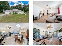 Collage of various interior spaces, including the living room, dining area, kitchen, and screened porch at 10411 Ireland St, Spring Hill, FL 34608