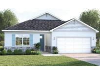 Charming single-Gathering home featuring a two-car garage, stone accents and manicured lawn at 9533 Vibrant Ln, Venice, FL 34292