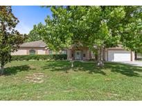 Charming single-story home with a lush front yard and mature trees providing ample shade at 15287 Coot Rd, Weeki Wachee, FL 34614