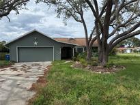 Charming single-story home with a two-car garage and mature landscaping at 9155 Pemberton St, Spring Hill, FL 34608