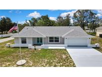 Charming single-story home with a well-maintained lawn, blue door, and attached two-car garage at 4360 Talco Ave, Spring Hill, FL 34609
