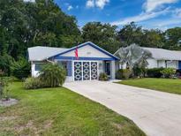 Charming single-story home with well-manicured lawn, decorative garage door, and inviting curb appeal at 11622 White Ash Dr, New Port Richey, FL 34654