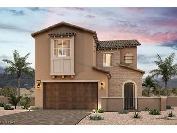 Beautiful two-story home with stone and stucco exterior at 8898 Faxom St, Las Vegas, NV 89166