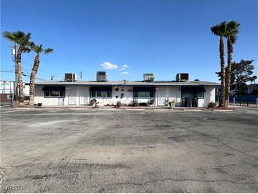 Front view of a two-unit building with parking at 6019 Clark St, Las Vegas, NV 89122