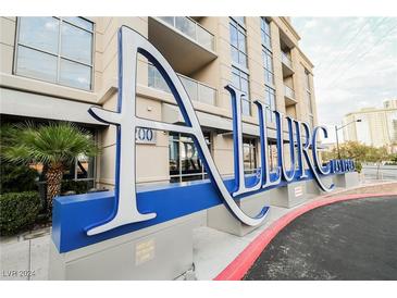 Allure building exterior with modern design and signage at 200 W Sahara Ave # 501, Las Vegas, NV 89102