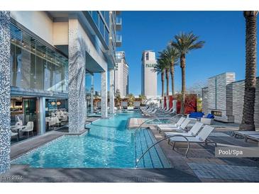 Resort-style pool and spa with city views at 4381 W Flamingo Rd # 1607, Las Vegas, NV 89103