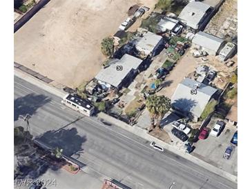 Aerial view showing two houses and surrounding area at 30 N 28Th St, Las Vegas, NV 89101