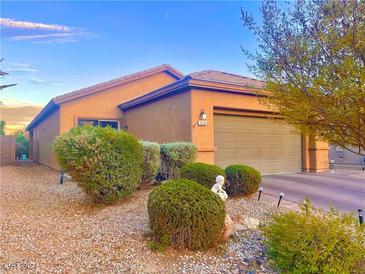 One-story house with desert landscaping and a two-car garage at 4036 Shetland Pony St, Las Vegas, NV 89122