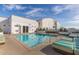 Rooftop pool with lounge chairs and a view of the building at 150 Las Vegas Blvd # 2304, Las Vegas, NV 89101