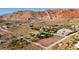 Aerial view of property with mountain backdrop at 14525 Heyer Way, Las Vegas, NV 89161