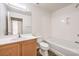 Clean bathroom with single sink and bathtub shower at 43 E Agate Ave # 204, Las Vegas, NV 89123