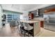 Modern kitchen with island and stainless steel appliances at 4471 Dean Martin Dr # 2205, Las Vegas, NV 89103