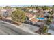 This aerial shot shows the home, pool, driveway, and gated side yard at 5410 S Mojave Rd, Las Vegas, NV 89120