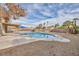 Sparkling pool in landscaped backyard at 5410 S Mojave Rd, Las Vegas, NV 89120