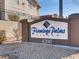 Community entrance sign for Flamingo Palms Villas at 4200 S Valley View Blvd # 3051, Las Vegas, NV 89103