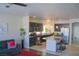 Open kitchen featuring dark cabinetry and an island at 8138 Sorrel St, Las Vegas, NV 89139