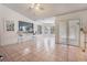 Bright dining area with tile floors and view to backyard at 6356 Canyon Ridge Dr, Las Vegas, NV 89108