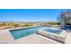 Stunning pool and spa with a hot tub and breathtaking views at 11166 Villa Bellagio Dr, Las Vegas, NV 89141