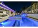 Long rectangular pool with spa and fountain features at 4181 Bronze Ridge St, Las Vegas, NV 89135