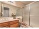 Clean bathroom with a shower, toilet, and vanity at 1375 E Hacienda Ave # 114, Las Vegas, NV 89119