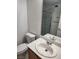 Bathroom with sink, toilet, and shower at 841 Lusterview Ct, Las Vegas, NV 89123