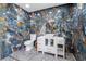 Bathroom with blue and gold marble tile and a modern vanity at 1300 Oak Tree Ln, Las Vegas, NV 89108