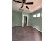 Serene bedroom with ceiling fan and ensuite bathroom at 2873 Knoxville Ct, Henderson, NV 89052