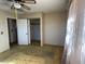 Bedroom with ceiling fan and closet at 3416 Thom Blvd, Las Vegas, NV 89130