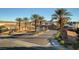 Attractive community entrance with palm trees and landscaping at 1450 Pink Dawn Dr, Henderson, NV 89014