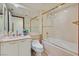 Bathroom with shower/tub combo, sink, and toilet at 2877 Paradise Rd # 1804, Las Vegas, NV 89109