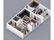 3D isometric view of a modern condo floor plan at 924 S First St # 404, Las Vegas, NV 89101