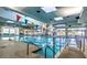 Indoor swimming pool with spacious deck area at 9100 Firebird Dr, Las Vegas, NV 89134