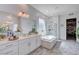 Double vanity bathroom with large soaking tub and shower at 33 Reverie Heights Ave, Henderson, NV 89011