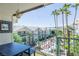 Private balcony overlooking a courtyard with palm trees at 3550 Bay Sands Dr # 3047, Laughlin, NV 89029