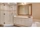 Bathroom boasts a large shower and updated vanity at 60 Innisbrook Ave, Las Vegas, NV 89113