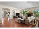 Spacious living room featuring a fireplace and hardwood floors at 6 Lago Turchino Ct, Henderson, NV 89011