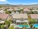 Aerial view of a luxury home with a pool and spa, showcasing the property's location in a quiet community at 3088 Via Flaminia Ct, Henderson, NV 89052