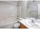 Clean bathroom with tub, toilet and vanity at 9506 Golden Scots Ct, Las Vegas, NV 89123