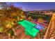 Expansive pool and spa with a view of the city lights at 2994 San Lorenzo Ct, Henderson, NV 89052