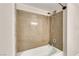 Bathroom with tub and shower, granite surround at 8000 Badura Ave # 2165, Las Vegas, NV 89113