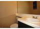 Clean bathroom with single sink vanity at 1924 Curio Dr, North Las Vegas, NV 89031