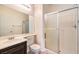 Clean bathroom with shower and vanity at 8224 Cassis Ct, Las Vegas, NV 89117