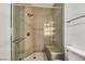 Modern bathroom with a shower and built-in bench at 900 Las Vegas Blvd # 1014, Las Vegas, NV 89101