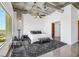 Spacious bedroom with city views and ceiling fan at 900 Las Vegas Blvd # 1014, Las Vegas, NV 89101