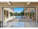 Spacious courtyard with reflecting pool and French doors at 27 Eagles Landing Ln, Las Vegas, NV 89141