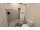 Updated bathroom with shower, toilet and vanity at 2417 E Wilson Ave, Las Vegas, NV 89101