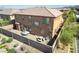 Aerial view of house showcasing backyard patio and block wall at 537 Blanche Ct, Henderson, NV 89052