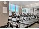 Modern gym with treadmills, weight machines, and large windows at 2700 Las Vegas Blvd # 3708, Las Vegas, NV 89109